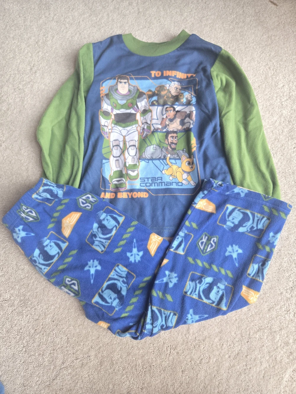 Buzz Lightyear Star Command Kids Pajama Set - Blue & Green